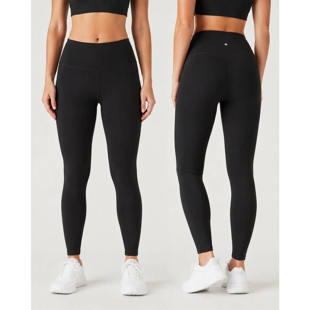 Lululemon Size 10 Black High Rise Athletic Pants Women’s 29 Inseam Hidden Pocket